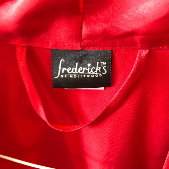 Frederick's of Hollywood Red with Black laceRobe - Picture 3 of 8